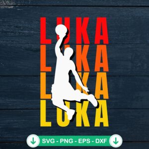 Luka Doncic Vintage Retro SVG file for Cricut cutting machine