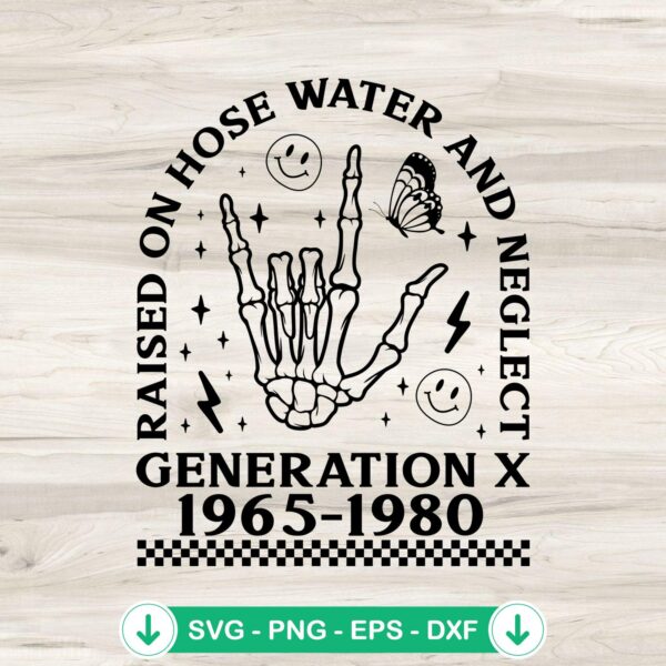 Skeleton Generation X 1965-1980 svg file for Cricut and crafting