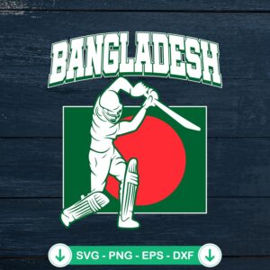 Bangladesh Flag Cricket 2024 SVG file for Cricut cutting file