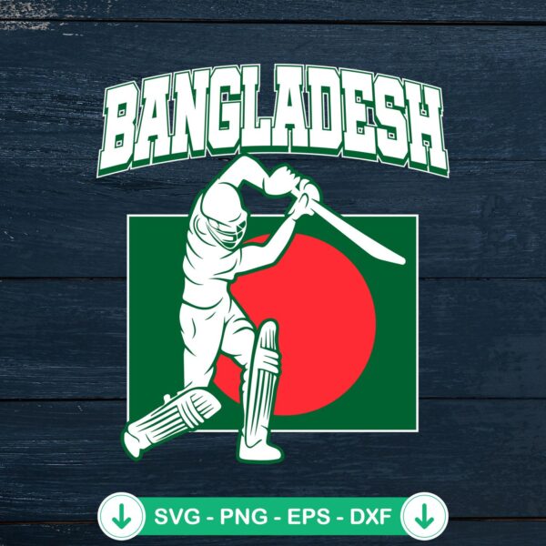 Bangladesh Flag Cricket 2024 SVG file for Cricut cutting file