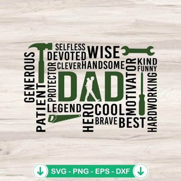 Mechanic Dad Father's Day svg file for cutting machines