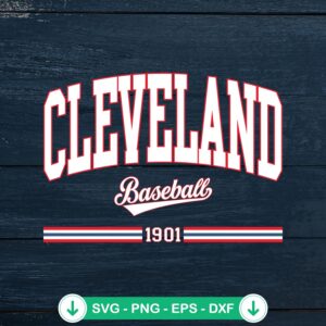 Cleveland Baseball 1901 Vintage SVG file for cricut cutting