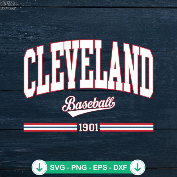Cleveland Baseball 1901 Vintage SVG file for cricut cutting