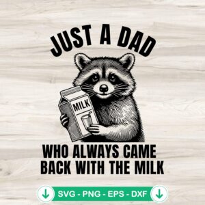 Funny Raccoon Just A Dad svg file for Cricut and cutting files