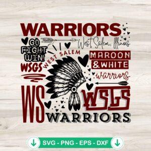 West Salem Warriors SVG file for cricut svg cutting file