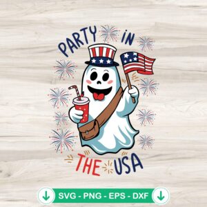 Ghost Party In The USA funny svg file for Cricut, cutting file