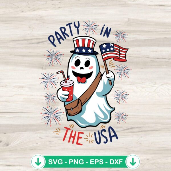 Ghost Party In The USA funny svg file for Cricut, cutting file