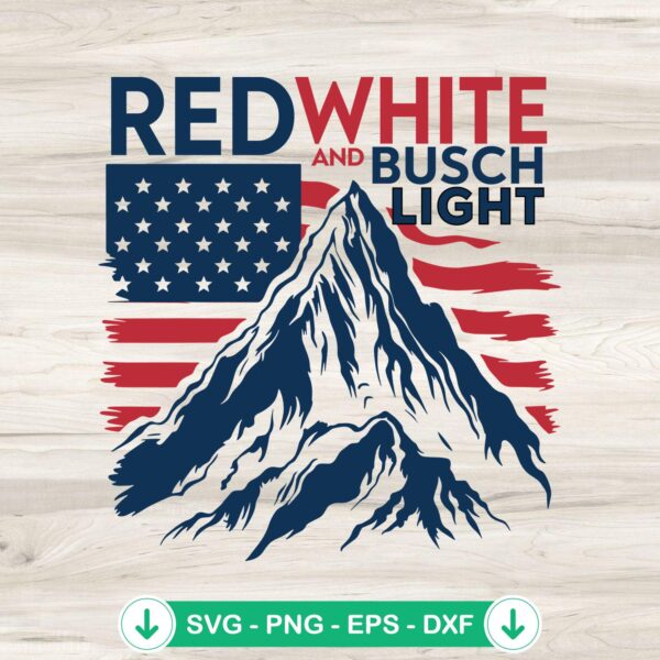Red White And Busch Light SVG file for cricut cutting machine