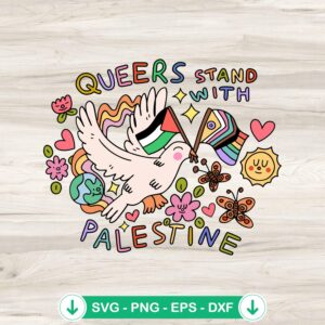 Queers Stand With Palestine SVG file for DIY projects and cutting machines