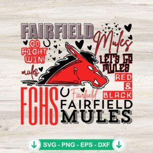 FCHS Fairfield Mules svg file for Cricut cutting machine