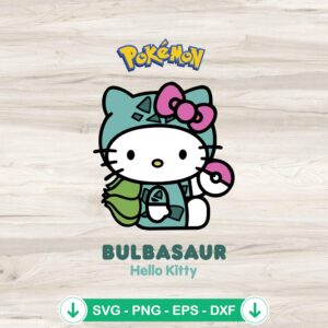Bulbasaur Hello Kitty SVG file for Cricut cutting machine