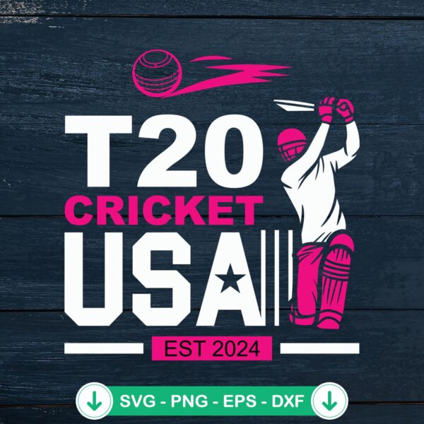 T20 Cricket USA Est 2024 svg file for Cricut cutting machine