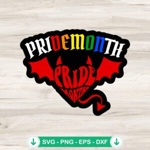 Pride Month Demon SVG file for Cricut and cutting machine