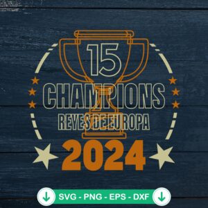 15 Champions Reyes De Europa 2024 svg file for Real Madrid