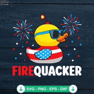 Firecracker Duck SVG file for 4th of July, cricut svg cut file