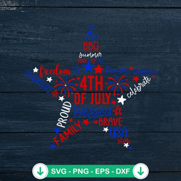 4th Of July USA Star Patriotic SVG file for Cricut