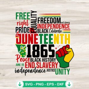 Juneteenth 1865 black history svg file for cutting machines