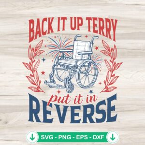 Retro Back It Up Terry SVG file for 4th of July crafts
