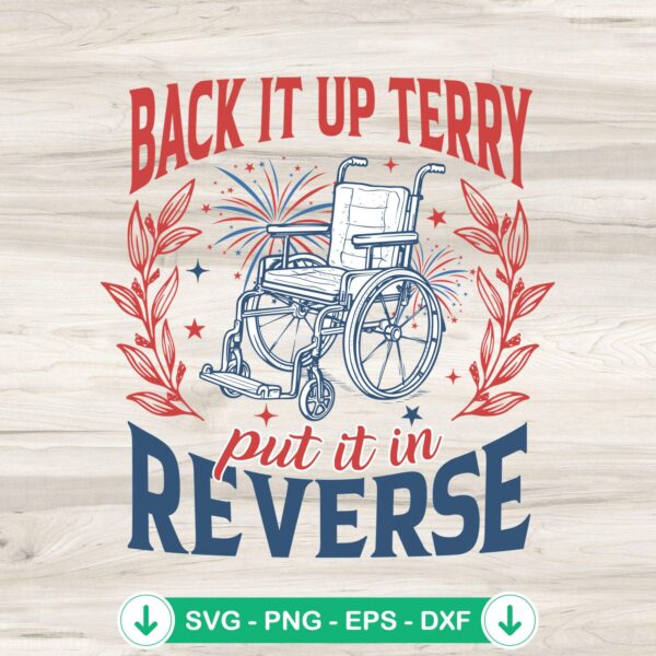 Retro Back It Up Terry SVG file for 4th of July crafts