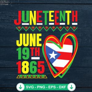 Juneteenth African American SVG file with Puerto Rican Flag theme
