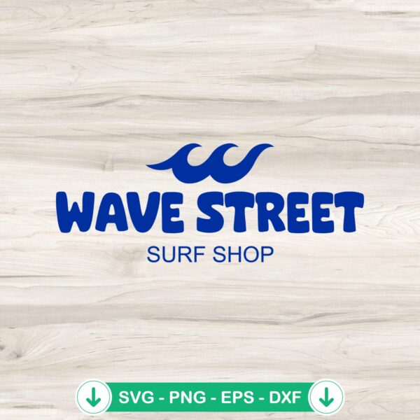 Wave Street Surf Shop svg file for beach surfing lovers