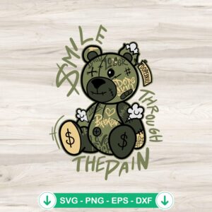 Jordan 5 Army Green Bean Bear SVG file for cutting machines