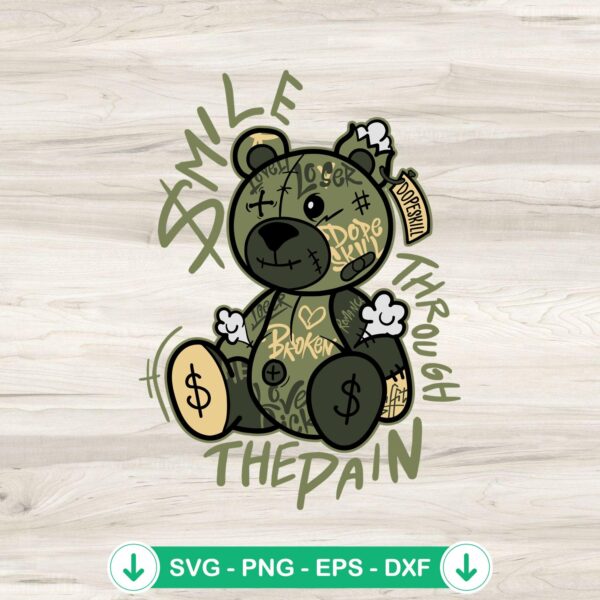 Jordan 5 Army Green Bean Bear SVG file for cutting machines