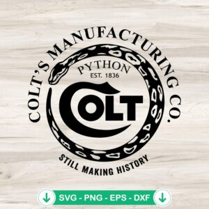 Colt's Python Est. 1836 svg file for cricut and cutting machine