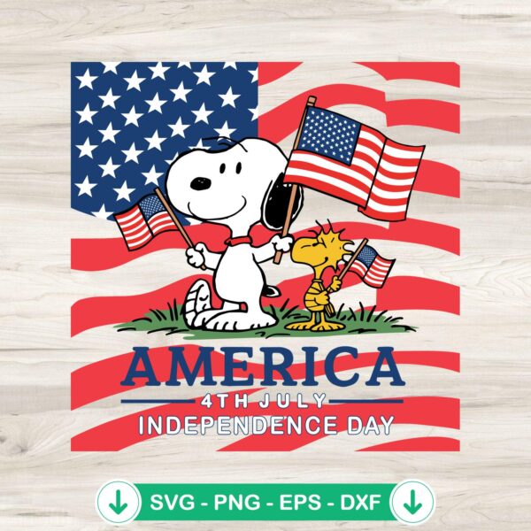 Snoopy and Woodstock America SVG file for Cricut and cutting machine