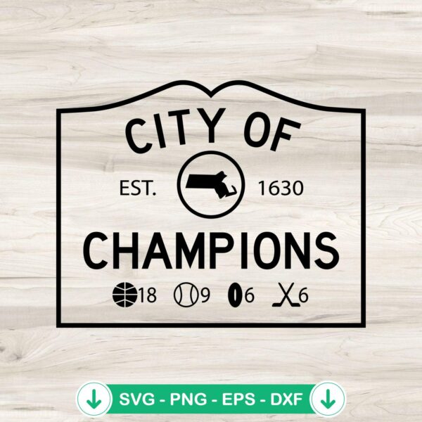 City Of Champions Est. 1630 SVG file for Cricut and cutting machines
