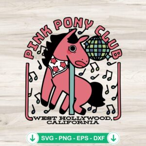 Chappell Roan Pink Pony Club SVG file for cricut and cutting machine