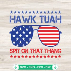 American Sunglasses Hawk Tuah SVG file for Cricut cutting machine