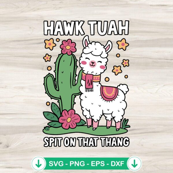 Llama Hawk Tuah SVG file for Cricut cutting machine