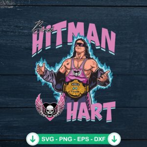 Bret Hitman Hart graphic vintage svg file for cutting machines