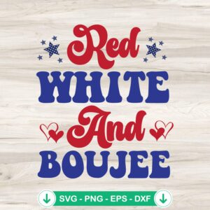 Patriotic Red White And Boujee Stars SVG file for cutting machines