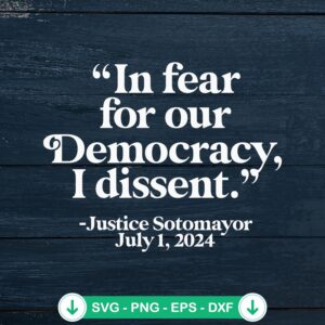 In Fear For Our Democracy SVG file for cricut cutting machine