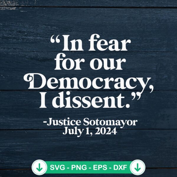 In Fear For Our Democracy SVG file for cricut cutting machine