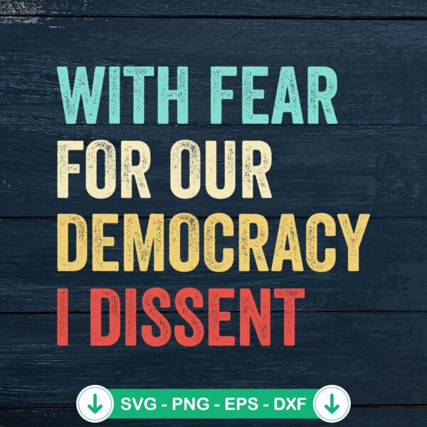 Vintage With Fear For Our Democracy SVG file for Cricut cutting machine