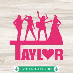 Taylor Pink Girl Groovy 80's vintage svg file for cricut