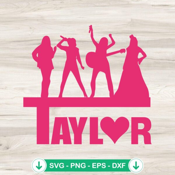 Taylor Pink Girl Groovy 80's vintage svg file for cricut