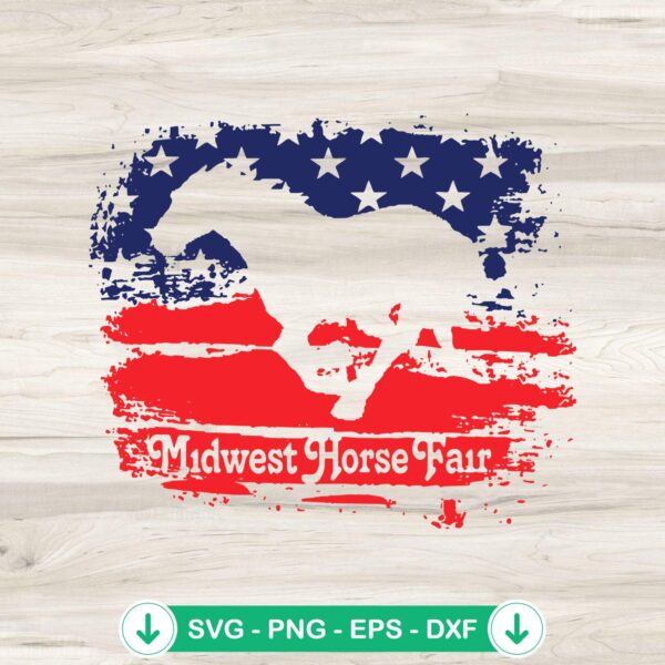 Midwest Horse Fair American Flag SVG file for Cricut cutting machine