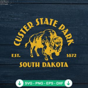 mockup-220412.jpg Vintage Bison Custer State Park SVG file for cutting machine