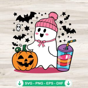 Cute Ghost Halloween Bougie SVG file for Cricut and cutting machine