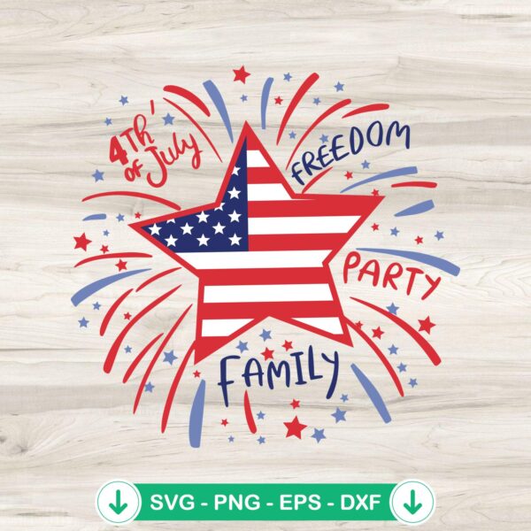 4th Of July Fireworks Family Freedom Party svg file for cricut