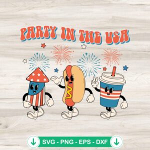Groovy Retro Party In The USA svg file for Cricut and Silhouette