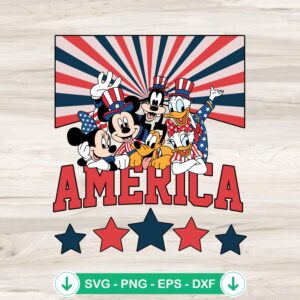 Retro America Disney Friends SVG file for cutting machines