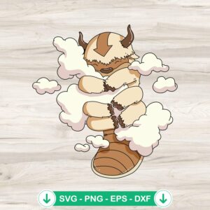 Appa Cuddling Clouds SVG file for Cricut cutting machine