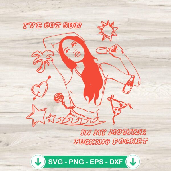 Olivia Rodrigo I've Got Sun SVG file for Cricut cutting machine