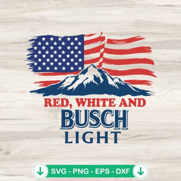 Red White And Busch Light US Flag SVG file for Cricut
