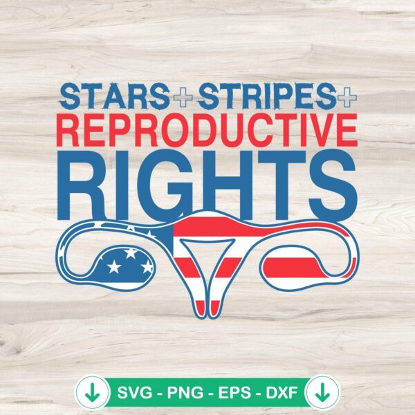 Uterus Stars Stripes SVG file for Cricut cutting machine